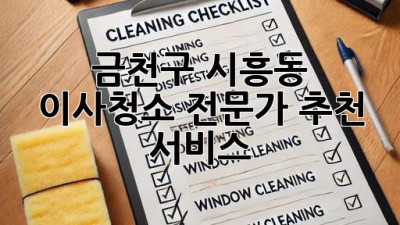 금천구 시흥동 이사청소: 전문가 추천 서비스